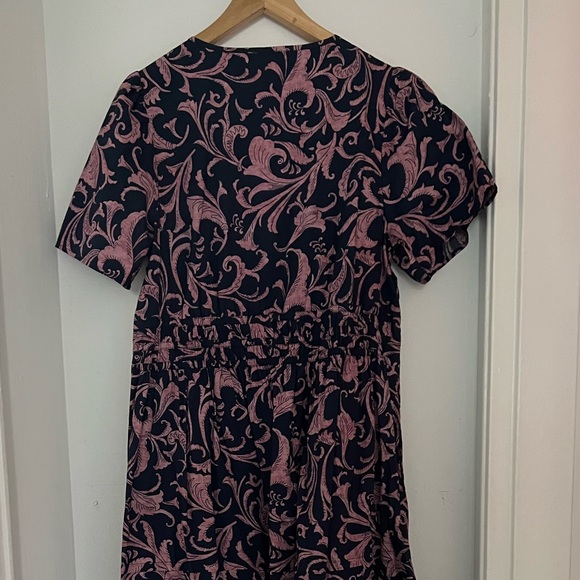 Anthropologie Somerset Navy and Pink Patterned Classic Maxi Dress - Picture 2 of 7